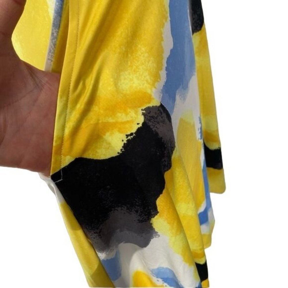 LulaRoe Nicki Dress With Pockets Blue Yellow White Black Maxi Stretchy Dress - Picture 8 of 11